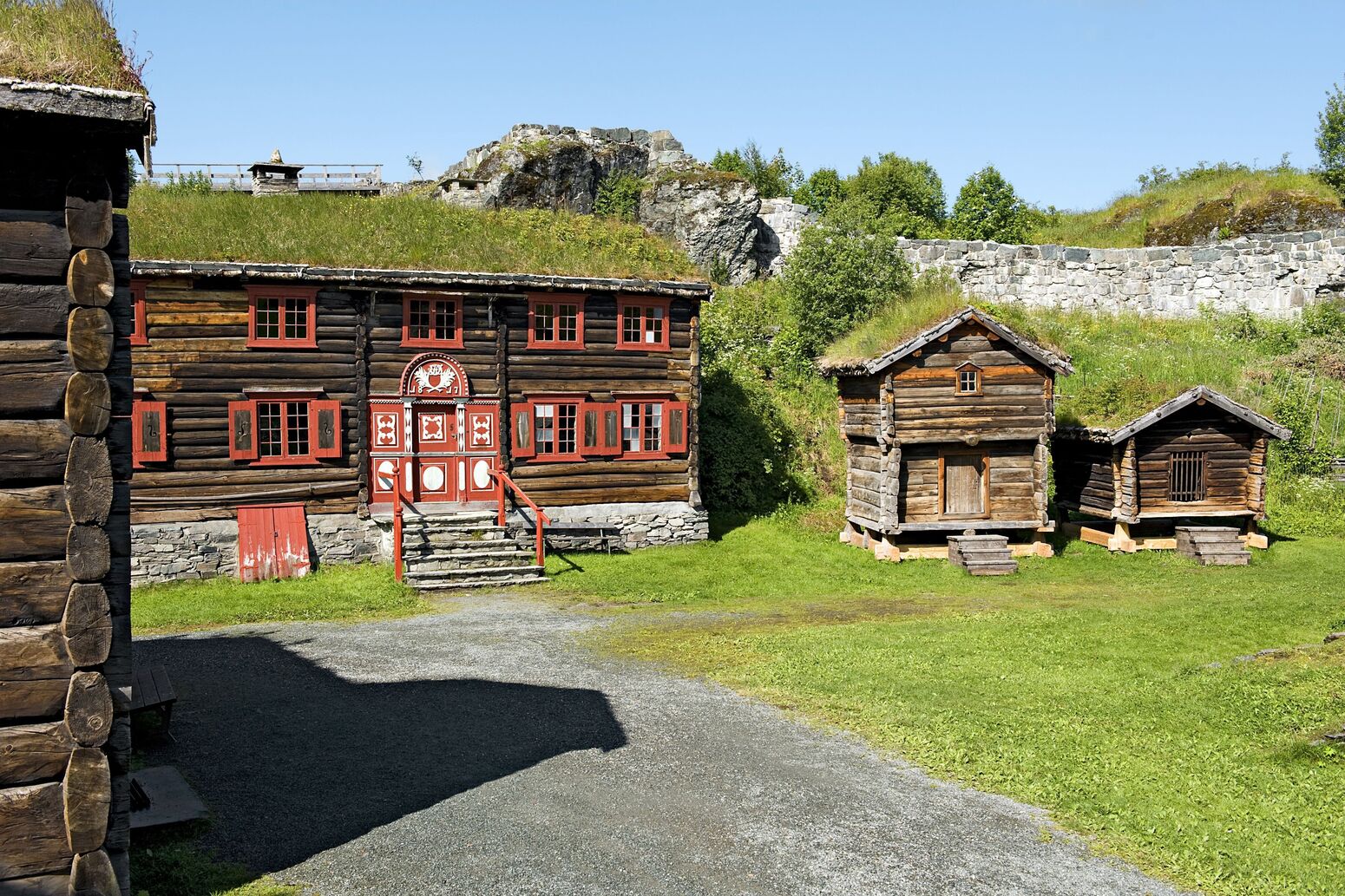 Destination, Northern Europe, house, hut, grass, Norway, Trondheim, excursion, open air museum