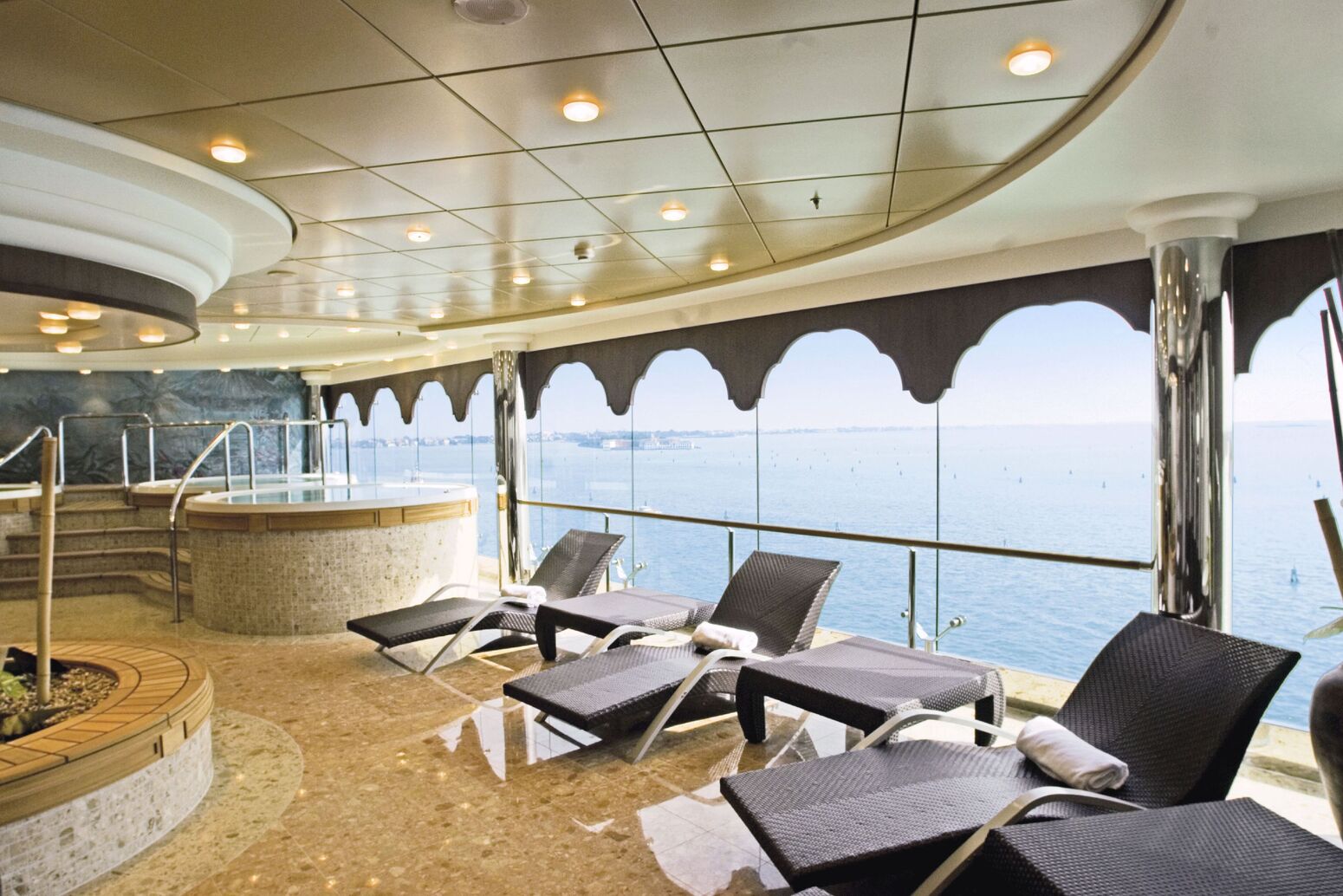 MSC Musica, Ship, MSC Aurea Spa, Pool, Whirlpool bath, Deck chair, Window, Musica Class