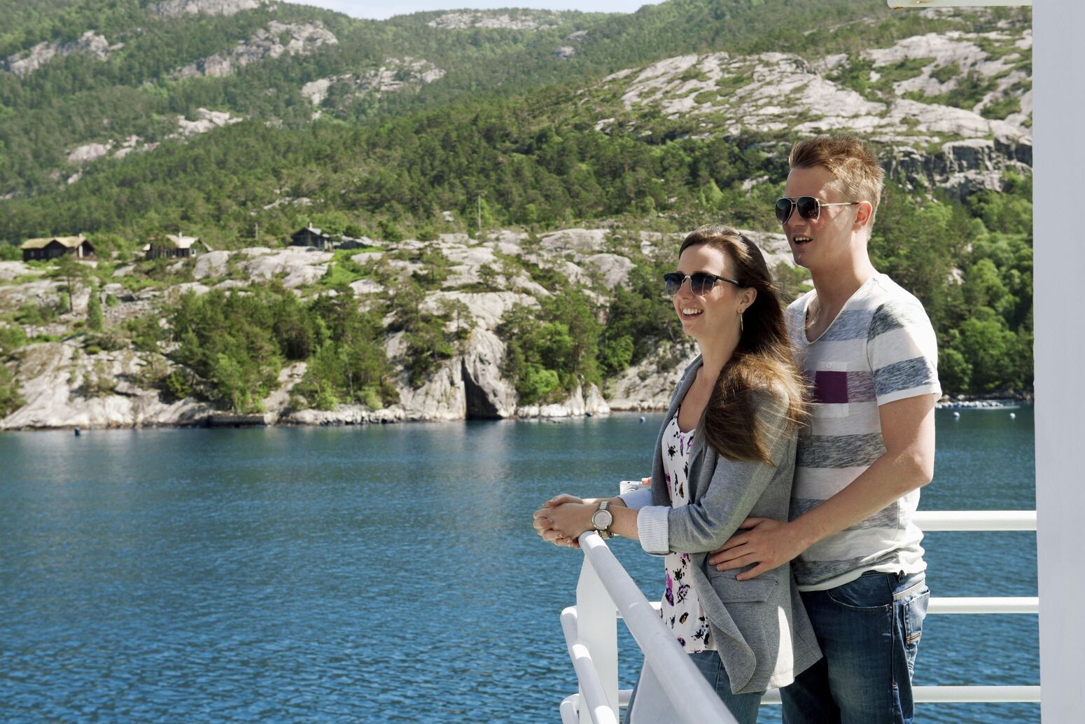 Destination, excursion, outdoor photography, Northern Europe, fjord, Norway, Lysefjord, couple, Stavanger