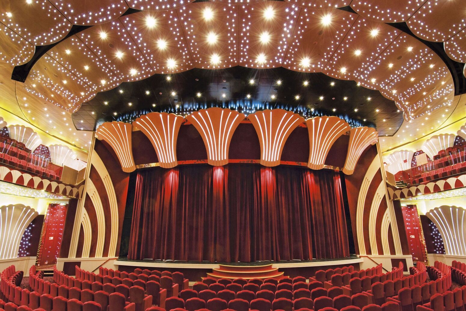 MSC Musica, Ship, Entertainment, Teatro La Scala, Theatre, Armchair, Stage, Light, Curtain, Musica Class