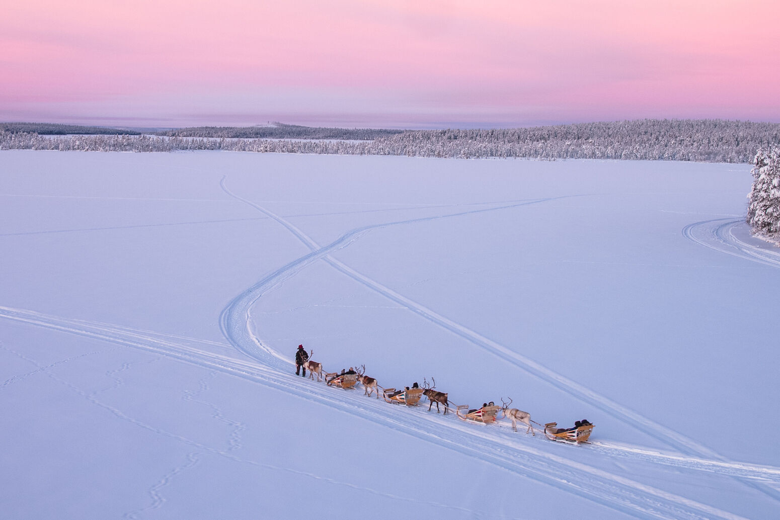 antti pietikäinen, drone winter 2018, harriniva, reindeer safari, torassieppi