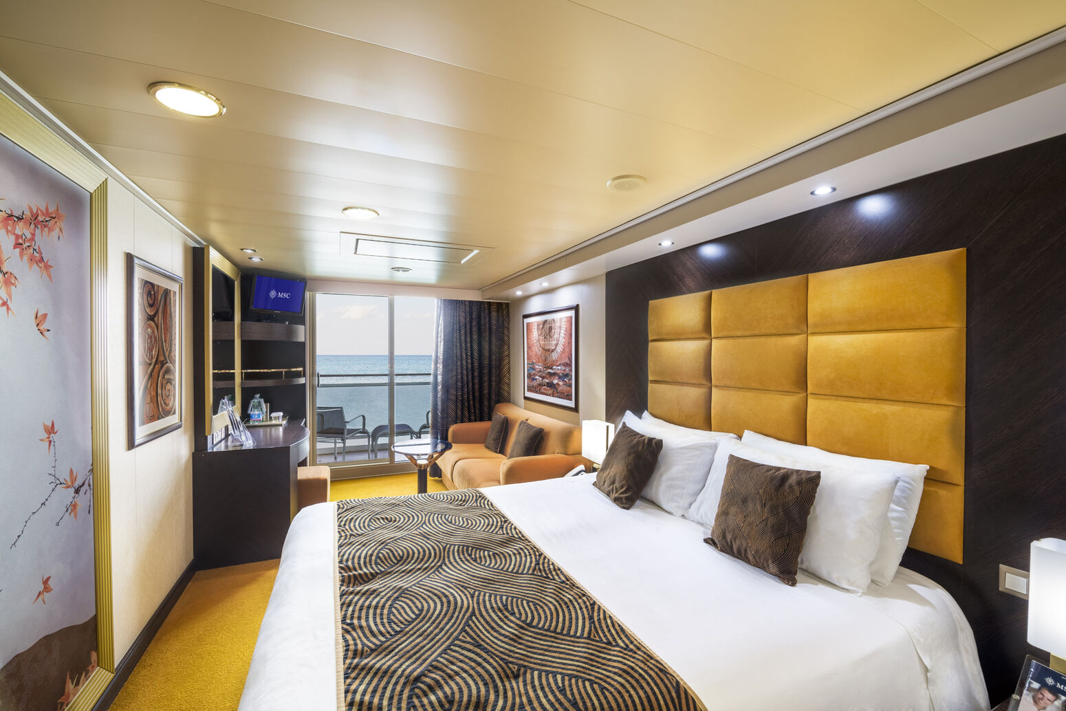 "_DSC3039-HDR.jpg" MSC Splendida, Ship, Cabins, Balcony, Double bed, Window, Sea, 12156, Sofa, Table, TV