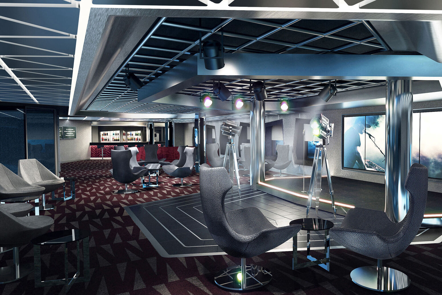 Fleet, Ship, MSC Virtuosa, Rendering, Public areas, TV Studio & Bar, Karaoke