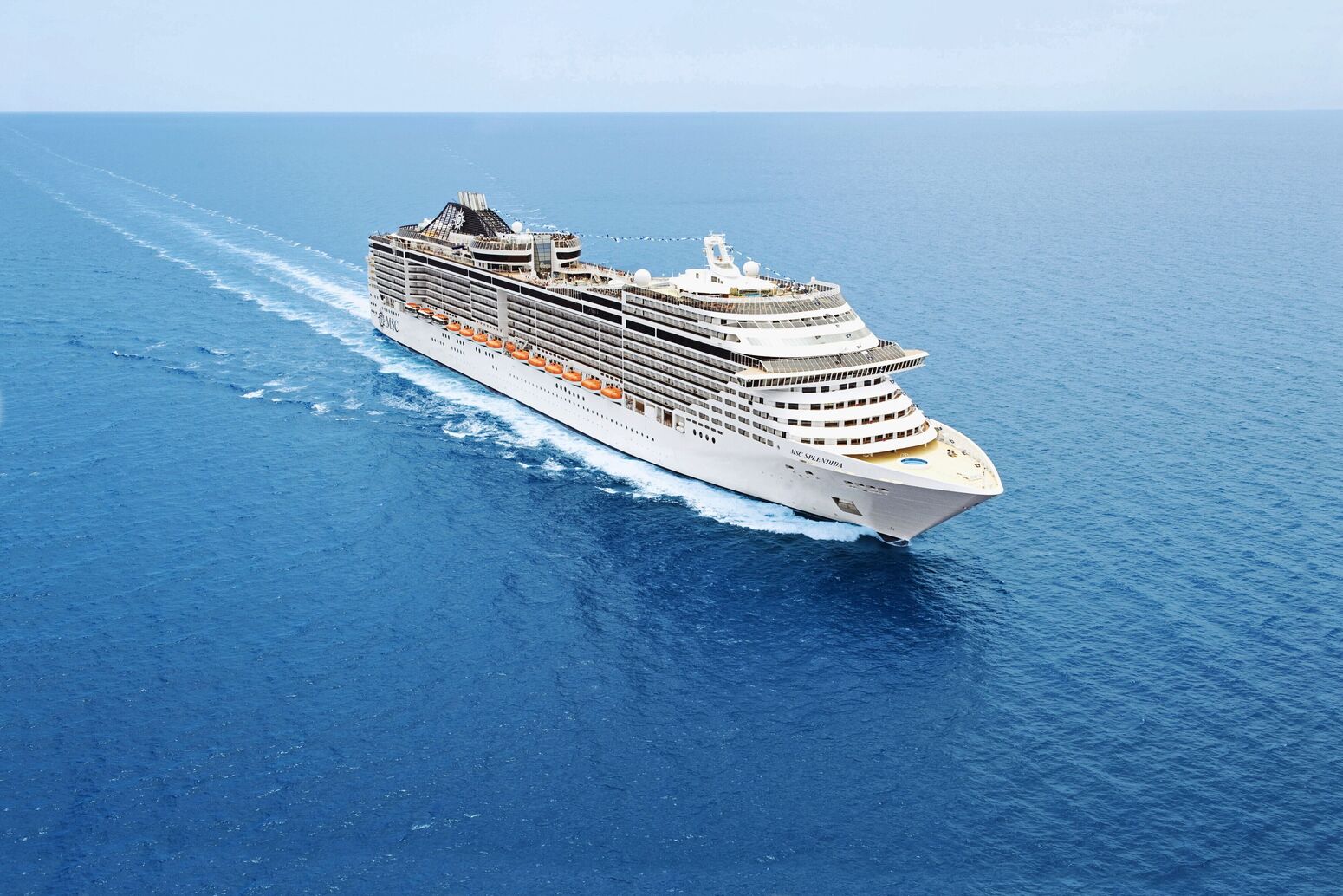 MSC Splendida, Class, Ship, Aerial view, Sea, Sky, Fantasia