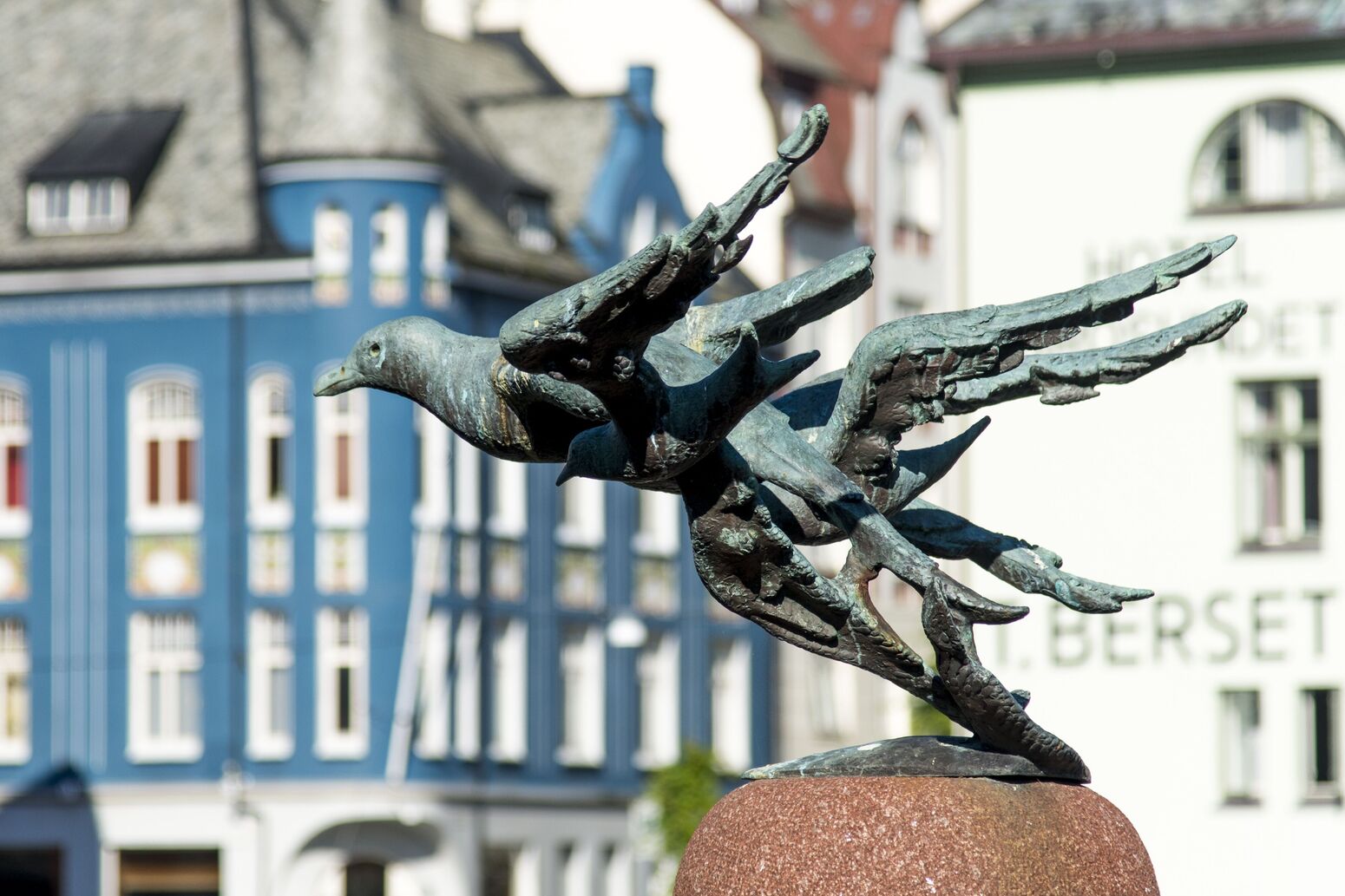 Destination, Northern Europe, Norway, Alesund, City Centre, Outdoor photography, Detail, Sculpture, Bird, excursion