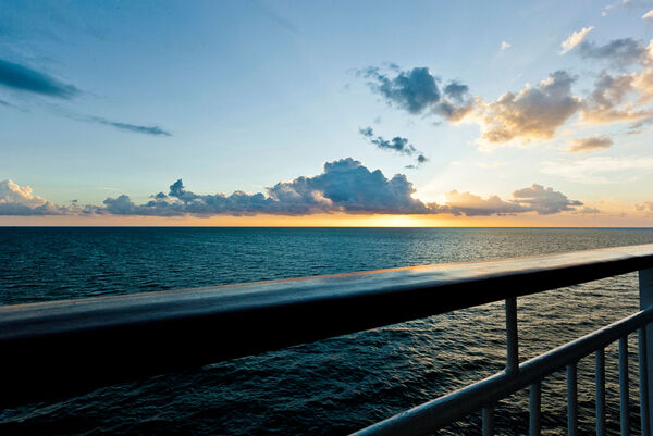 Deck, gunwale, sunset, balcony